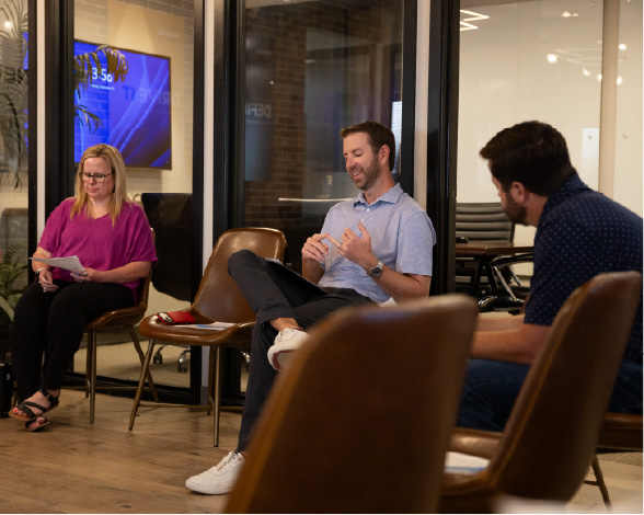 Group of people at bible study.